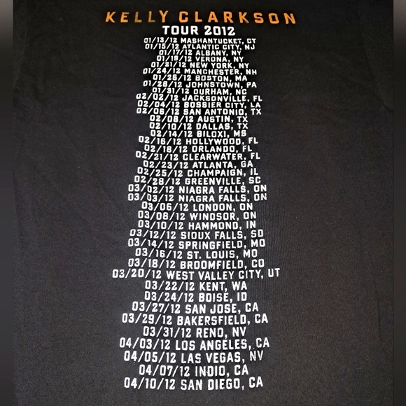 Vintage Kelly Clarkson 2012 Concert Tour T-shirt Women's Small Blk Collector's - Picture 5 of 9